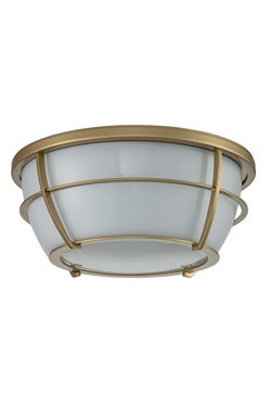 Chance plafonnier de salle de bain verre opale et doré
