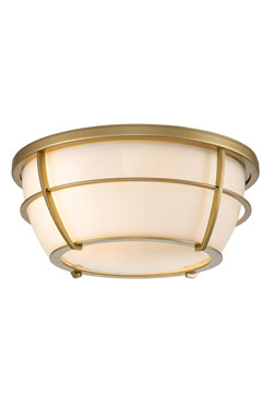 Chance plafonnier de salle de bain verre opale et doré - Salle de bains by Elstead Lighting