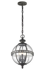 Halleron suspension d'extérieur boule en verre 3 lumières - Suspension d'extérieur by Elstead Lighting
