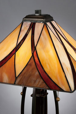 Lampe de table Art Nouveau Tiffany ambrée Asheville