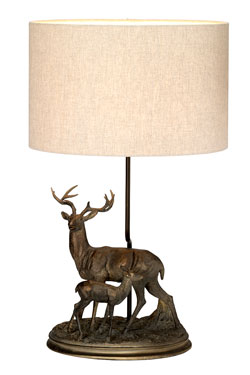 Lampe de table cerf et faon en bronze Amelia - Lampe de table by Elstead Lighting