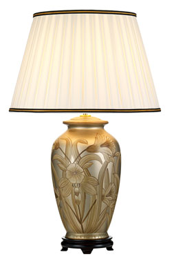 Lampe de table en céramique beige et argent Dian - Lampe de table by Elstead Lighting