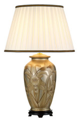 Lampe de table en céramique beige et argent Dian - Lampe de table by Elstead Lighting