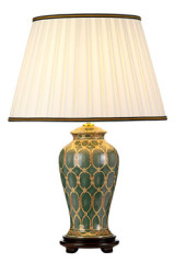 Lampe de table en céramique verte et or Sashi - Lampe de table by Elstead Lighting