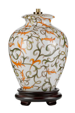 Lampe de table en céramique verte et orange Soling