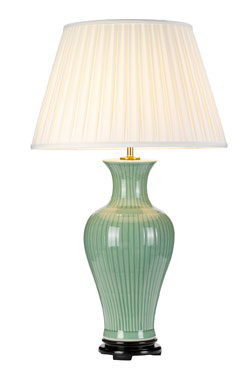 Lampe de table en porcelaine verte Dalian - Lampe de table by Elstead Lighting