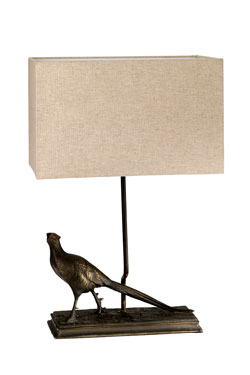 Lampe de table Faisan en bronze