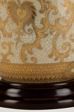 Lampe de table porcelaine craquelée et dorée