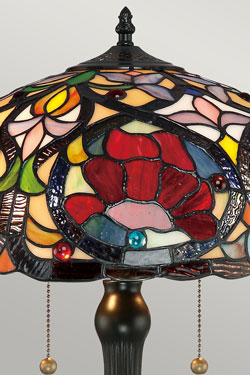 Lampe de table Tiffany rose rouge Larissa