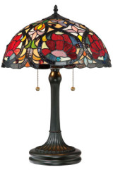 Lampe de table Tiffany rose rouge Larissa - Lampe de table by Elstead Lighting