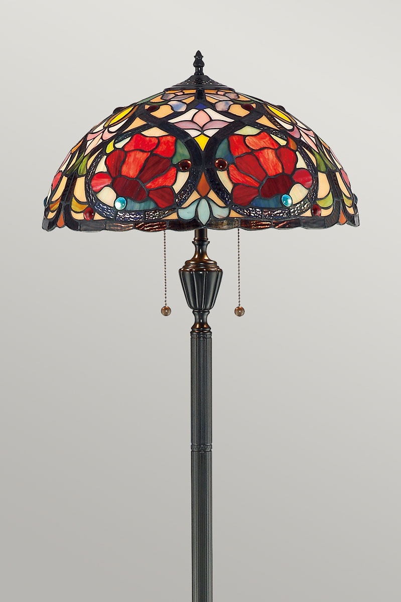 Larissa lampadaire roses rouges Art Nouveau - Lampadaire by Elstead Lighting