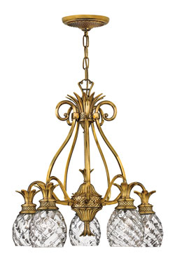 Lustre ananas 5 lumières doré Plantation  - Lustre by Elstead Lighting