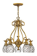 Lustre ananas 5 lumières doré Plantation  - Lustre by Elstead Lighting