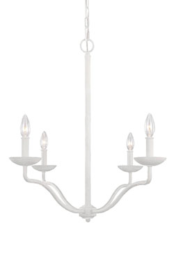 Lustre chandelier finition plâtre blanc Annie - Lustre by Elstead Lighting