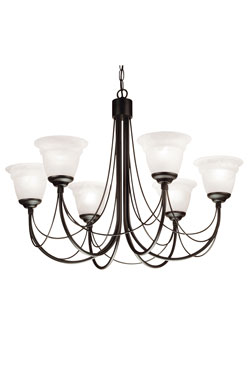 Lustre chandelier 6 lumières noir Carrisbrooke - Lustre by Elstead Lighting