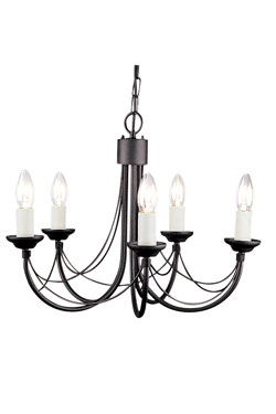  Lustre en métal noir Carisbrooke 3 lumières