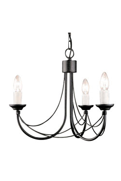  Lustre en métal noir Carisbrooke 3 lumières - Lustre by Elstead Lighting