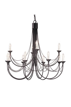 Lustre 8 lumière gothique noir Carrisbrooke