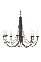 Lustre 8 lumière gothique noir Carrisbrooke - Lustre by Elstead Lighting