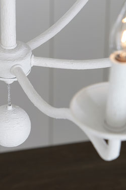Lustre 6 lumières chandelier blanc Annie