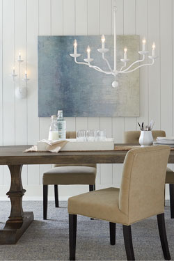 Lustre 6 lumières chandelier blanc Annie