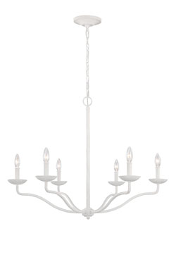 Lustre 6 lumières chandelier blanc Annie - Lustre by Elstead Lighting