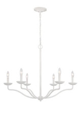 Lustre 6 lumières chandelier blanc Annie - Lustre by Elstead Lighting