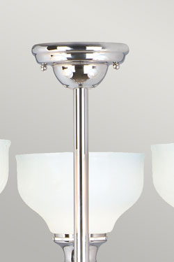 Lustre salle de bain chrome et verre Cheadle