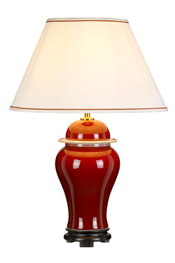 Oxblood lampe de table en céramique rouge vernis - Lampe de table by Elstead Lighting