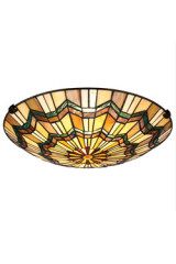  Plafonnier Art Déco en verre Tiffany Alcott - Plafonnier by Elstead Lighting
