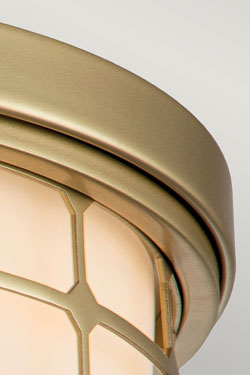  Plafonnier de salle de bain Art Deco doré et opale Guardian