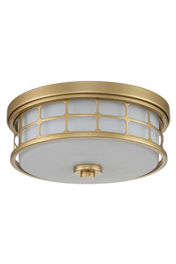  Plafonnier de salle de bain Art Deco doré et opale Guardian