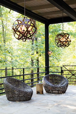  Suspension d'extérieur ronde 3 lumières Carson