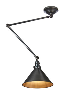 Suspension rétro en bronze noir patiné Provence - Suspension by Elstead Lighting