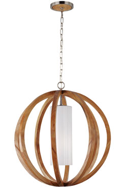 Suspension ronde en bois Allier