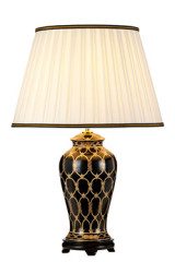 Taipei lampe de table céramique noire et or - Lampe de table by Elstead Lighting