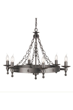 warwick lustre 5 lumière médiéval noir