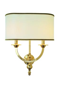 Applique en bronze poli à deux lumières Regency