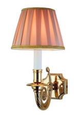 Applique en bronze torsadé abat-jour rose saumon Boston - Applique by Estro