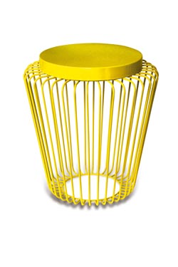 Cage lanterne sur batterie jaune - Lampe sans fil by Estro
