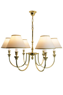 6-light polished brass chandelier Principle - Chandeliers by Estro