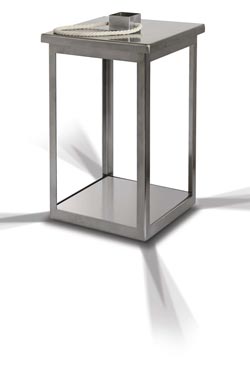 Cube lanterne sans fil en inox satiné - Lampe sans fil by Estro