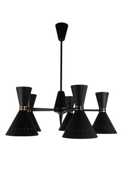 Diva lustre 8 lumières noir 