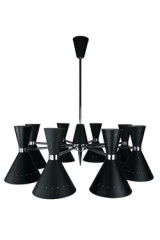 Diva lustre 8 lumières noir  - Lustre by Estro