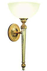 Excelsior grande applique torche or et verre satiné - Applique by Estro