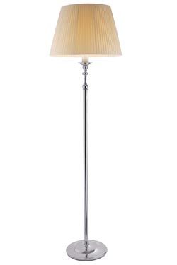 Nuguria chromed metal floor lamp and ivory shade - Floor lamps by Estro