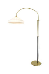 Thea classic off-centred floor lamp in golden brass - Floor lamps by Estro