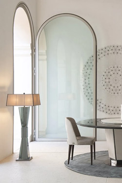 Lampadaire Art Déco en miroir fumé Marlene