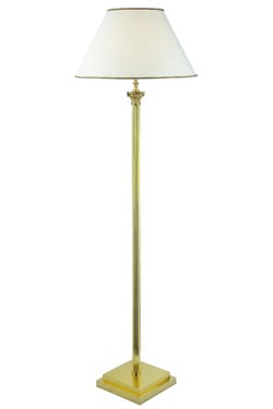 Lampadaire à socle carré en bronze poli Principe - Lampadaire by Estro