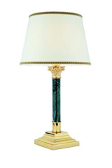 Lamp in bronze and marble ivory lampshade with stripes Réunion - Table lamps by Estro